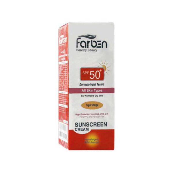 کرم ضد آفتاب فاقد چربی +SPF50 بژ روشن فاربن 50 میلی لیتر