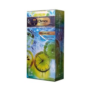 کاندوم خاردار شیاردار مدل پلژر کلایمکس ۱۲ عددی با اسانس لیمو و نعنا